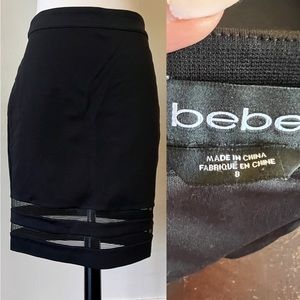 Bebe Black Fitted Skirt